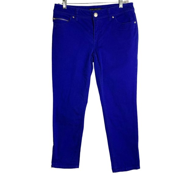 Black Label by Chicos Ankle Cropped Jeans S Blue Zip 5 Pocket Skinny Low Rise - Picture 1 of 6